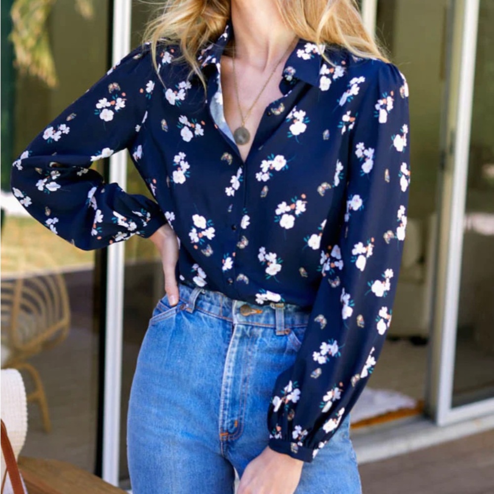 Emerson Frye Frankie Blouse - Butterflies